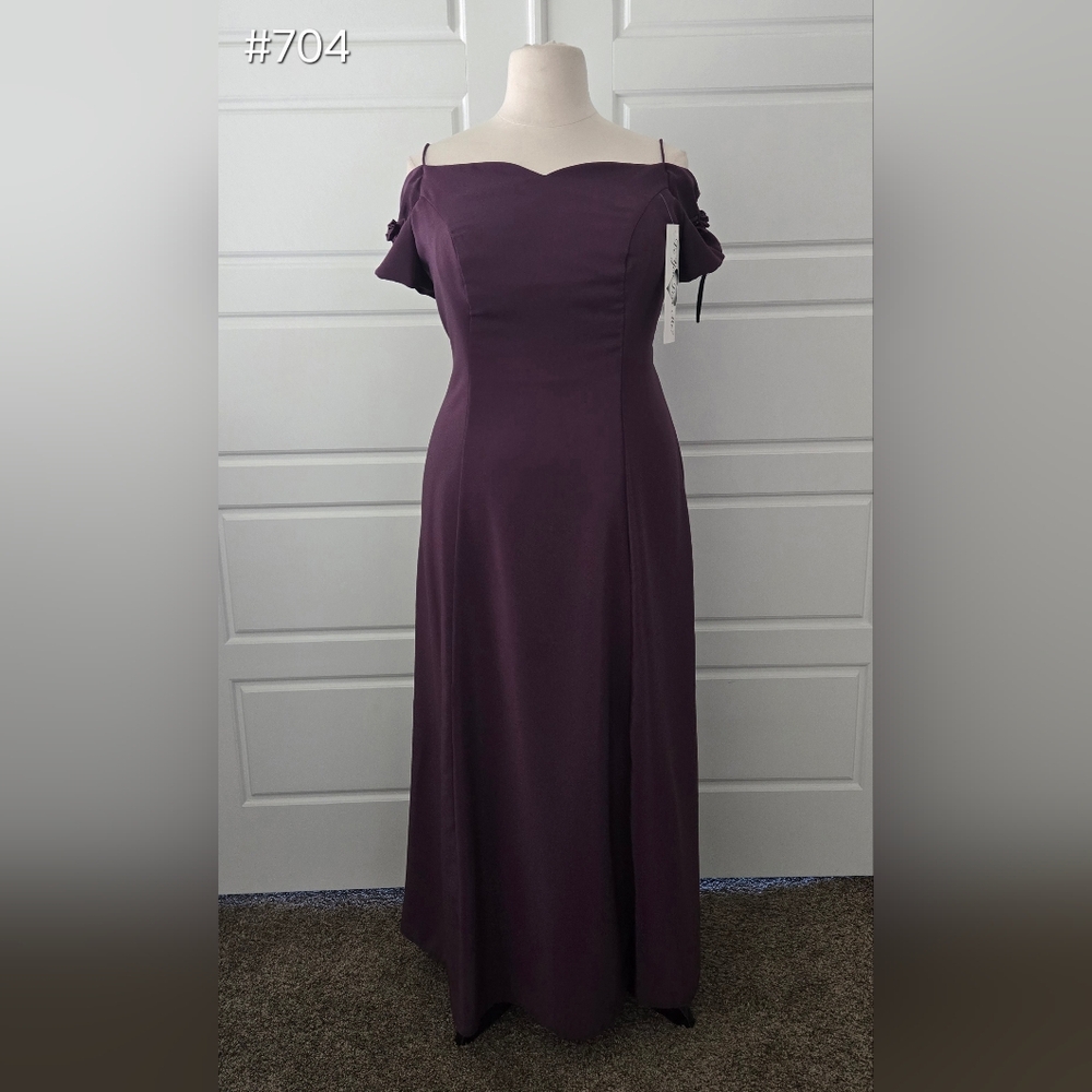 Purple Off-Shoulder Simple Maxi Formal Dress